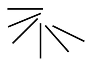 垂線-斜線-垂直線による構成図
